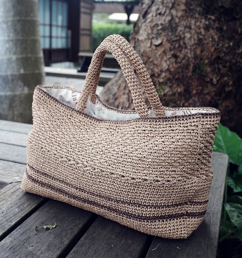 ChiChi Handmade-European Style Simple Shopping Bag-Natural Color-Outing/Birthday Gift - กระเป๋าถือ - กระดาษ สีกากี