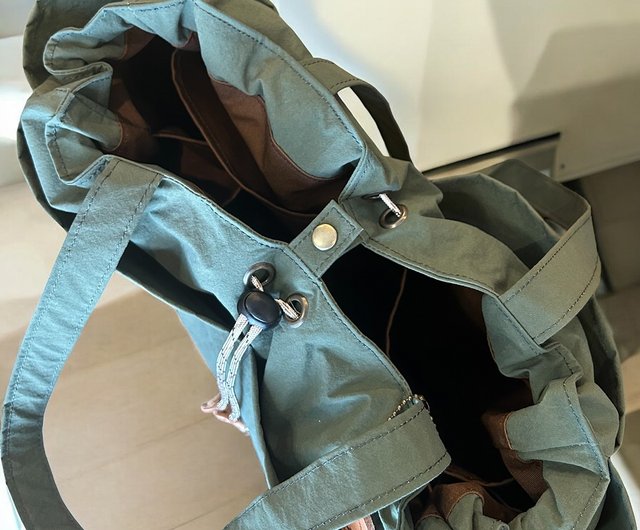 Wagamama Tote Olive KONBU Water-repellent nylon tote bag