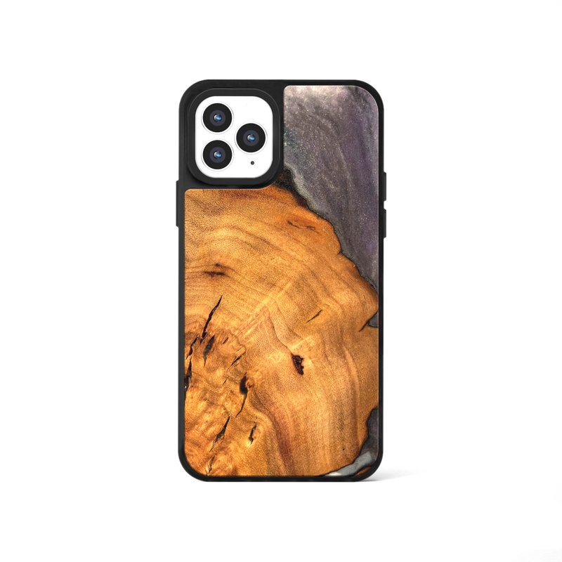 iPhone 13/14/15/16 epoxy wooden resin phone case - Sarsaparilla III - Phone Cases - Wood Purple