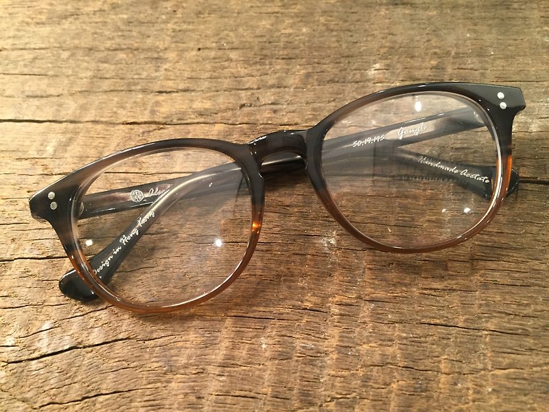Absolute Vintage-Gough Street (Gough Street) pear-shaped young frame plate glasses-Gray & Brown - กรอบแว่นตา - พลาสติก 