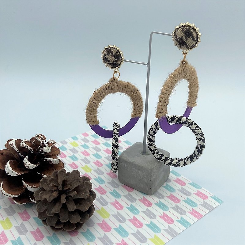 SUNNIE DESIGN Circle Hoop Earrings - Earrings & Clip-ons - Other Materials Purple