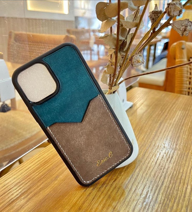 [Customized] Italian cow leather phone case (iphone only) - เคส/ซองมือถือ - หนังแท้ 