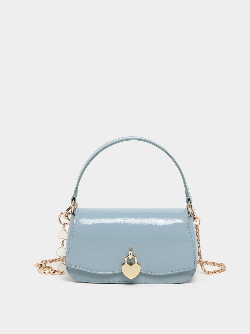 Long love chain crossbody bag - Messenger Bags & Sling Bags - Other Materials Blue