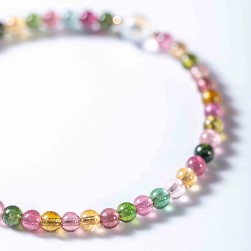 Tourmaline, Moonstone, 14K Gold Filled Findings Bracelet - Bracelets - Crystal Multicolor