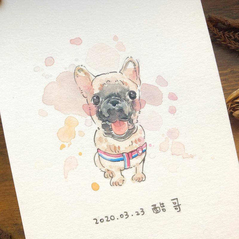 [Hand-painted/pets] Customized portraits of furry children, dogs, cats, rabbits and mice - ภาพวาดบุคคล - กระดาษ ขาว