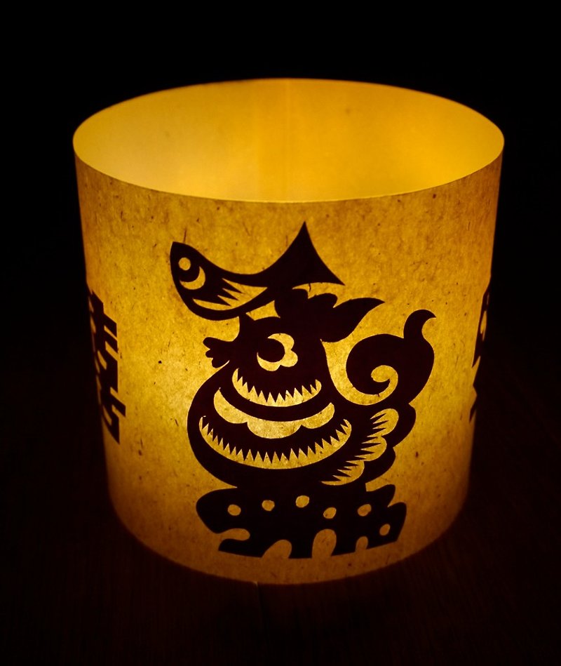 Year of the Rooster / Chicken and Fu-bi-Hee lantern Dokabeshoku - Lighting - Paper Red