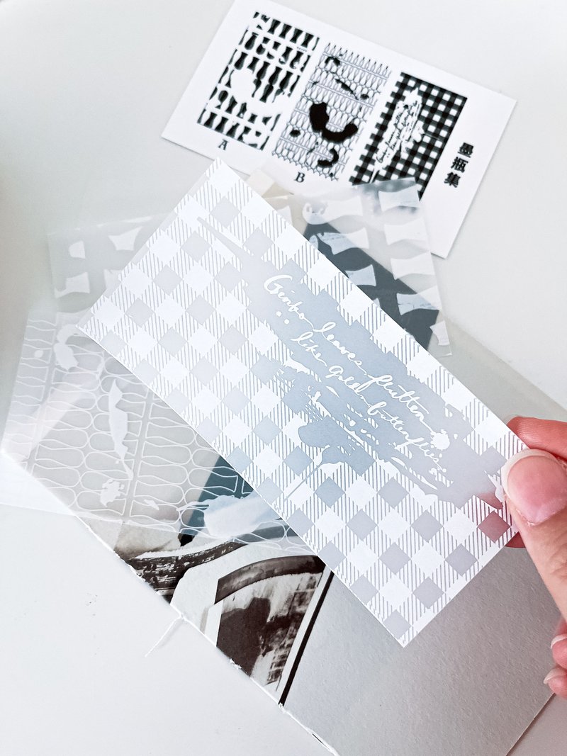 描圖紙便箋組_墨瓶集/純白墨印刷 - 便條紙/便利貼 - 紙 白色