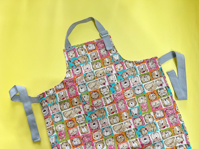 限量熊熊兒童萬用圍裙 - 圍裙 - 棉．麻 橘色