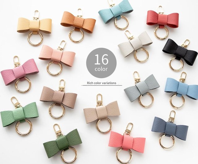 リボンチャーム 【 シュリンクレザー 】 名入れ 本革 バッグ