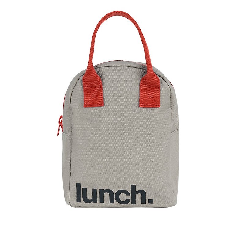[Canada Fluf Organic Cotton] Zipper Handbag--(Lunch Burgundy Burgundy) - กระเป๋าถือ - ผ้าฝ้าย/ผ้าลินิน สีแดง