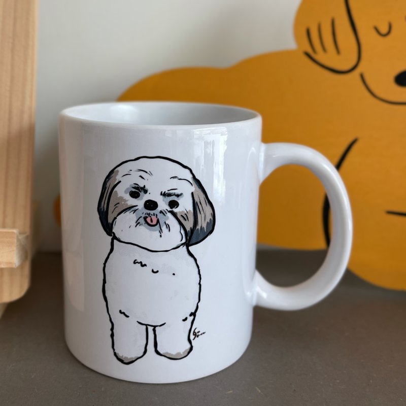 Shih Tzu Ceramic Mug - แก้วมัค/แก้วกาแฟ - ดินเผา สีดำ