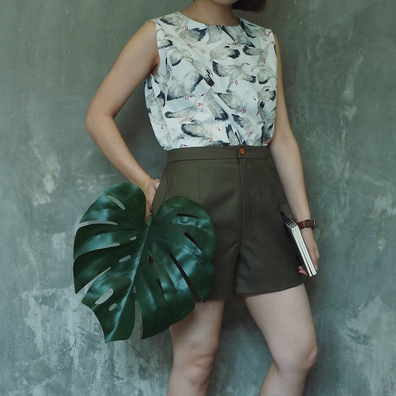 Basic shorts : Olive Green - Women's Pants - Other Materials Blue