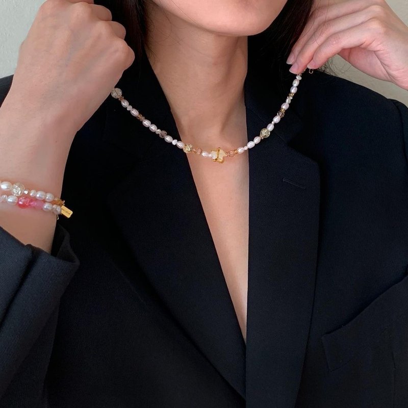 CHAMPAGNE STAR NECKLACE - 項鍊 - 珍珠 