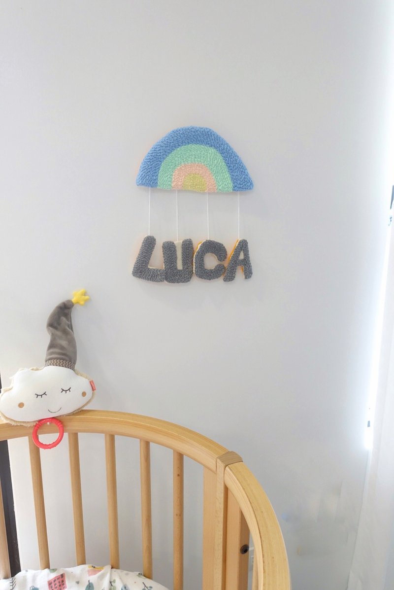 Rainbow Baby Russian Embroidery/Customized Newborn Name Congratulation Gift/Baby Room Decoration - อื่นๆ - วัสดุอื่นๆ 