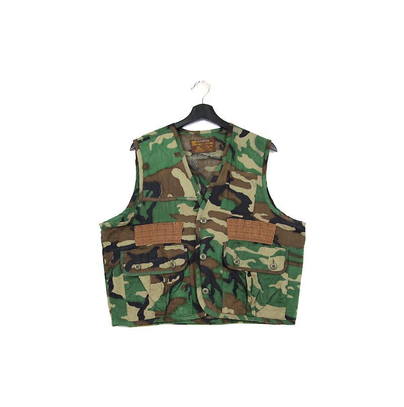 Back to Green Hunting vest camouflage / / men and women can wear M-02 - เสื้อกั๊กผู้ชาย - ผ้าฝ้าย/ผ้าลินิน 