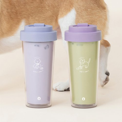 付属シリーズ エコゼン 透明二重タンブラー 750ml - ミルク