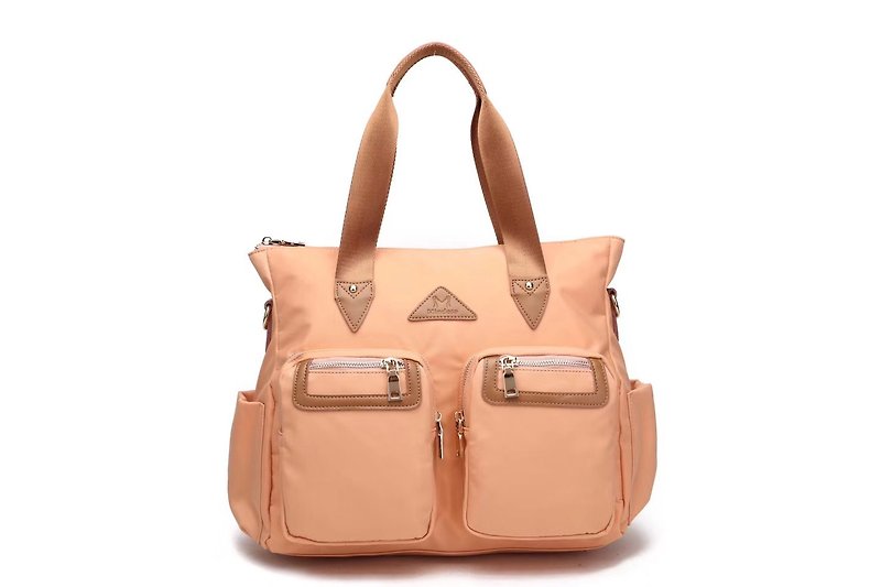 Lightweight large capacity water repellent handbag / Crossbody / storage bag / Pink # 1012 - กระเป๋าแมสเซนเจอร์ - เส้นใยสังเคราะห์ สีเทา