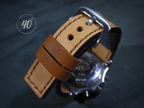 40degreeshandcraft Pueblo Leather watch strap, Beige leather watch strap, Handmade watch strap