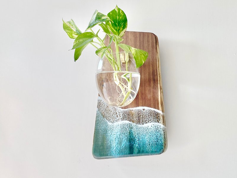 Hanging Plant Holder (L), Wall Art, Home Deco, Housewarming, Wedding gift - Plants - Resin Blue