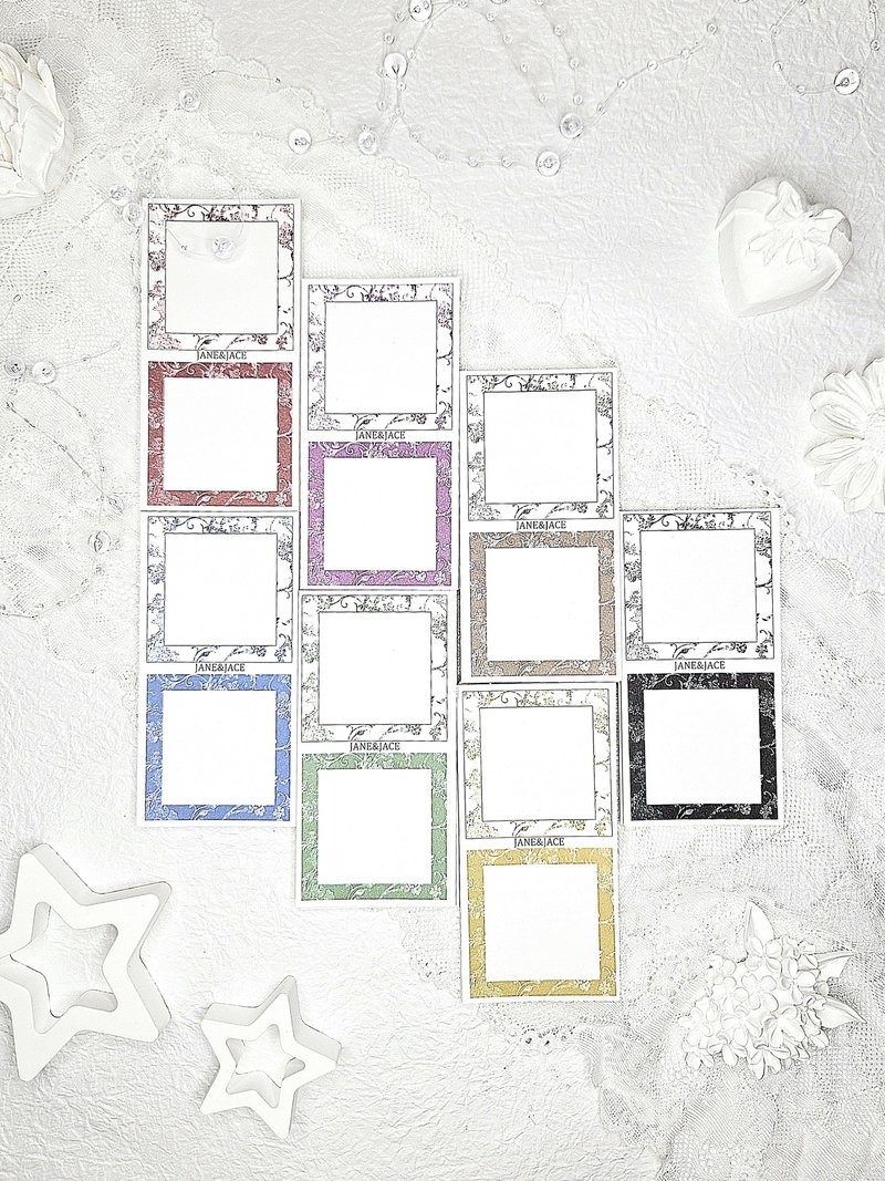 Flower branch square frame - 其他 - 紙 白色