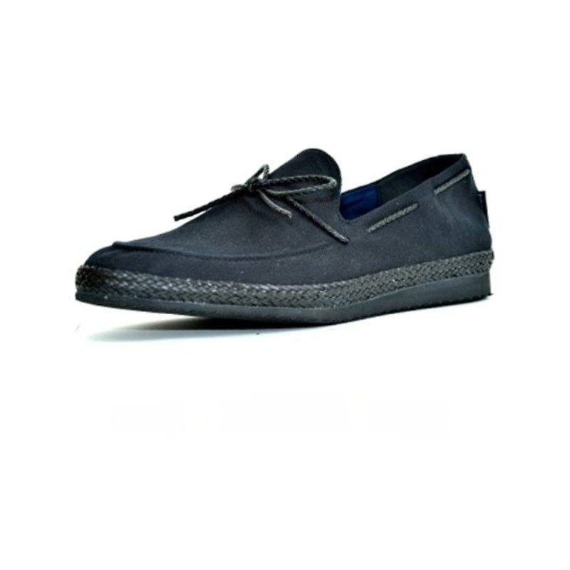 [Dogyball] JB7ツアー手作りの籐洛福の靴 - 黒 - オックスフォード靴 メンズ - コットン・麻 ブラック