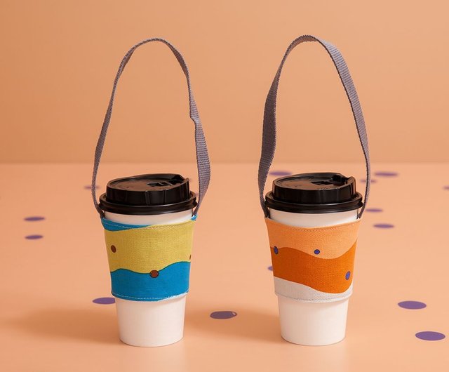 The Asli Co.  Denim Bubble Tea Coffee Cup Drinks Holder