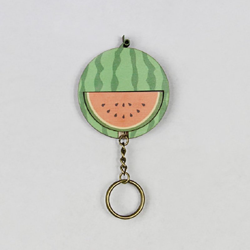 Key House Watermelon Customizable Storage Decoration Gift Birthday Mom's day - Keychains - Wood Green
