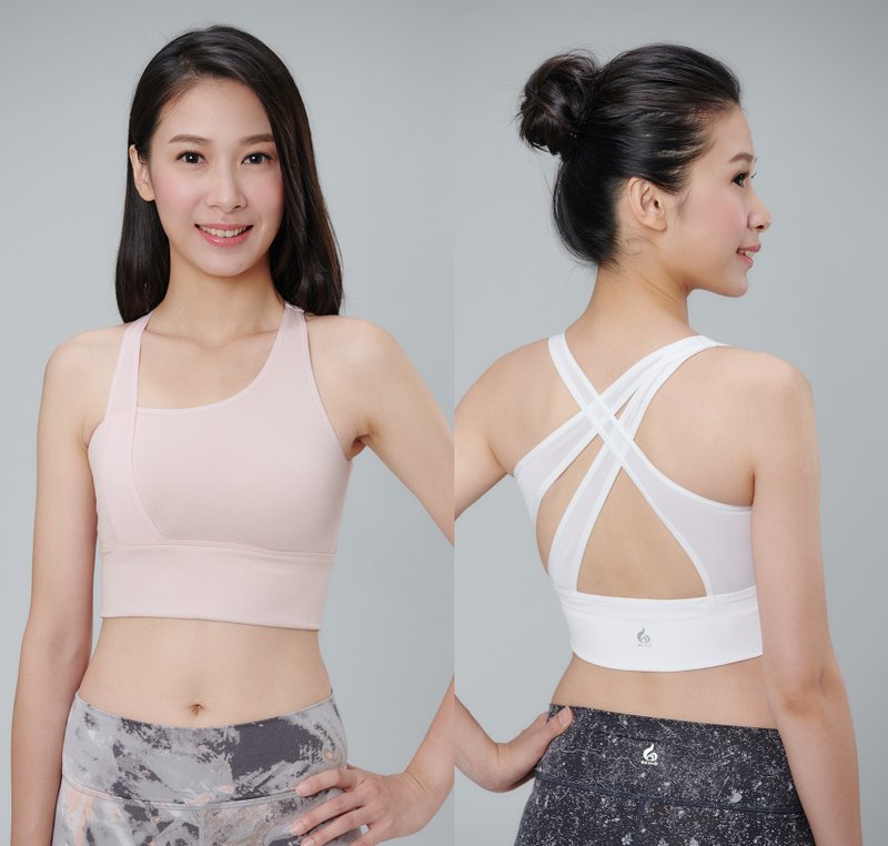 新年【4折福利出清】Brook Bra-White + Silver Pink【2件組】 - 瑜珈服/瑜珈褲 - 聚酯纖維 