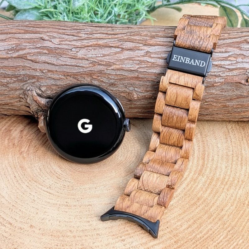 [EINBAND] Google Pixel Watch Natural Wood Band - Oak Wood - นาฬิกาผู้หญิง - ไม้ สีนำ้ตาล