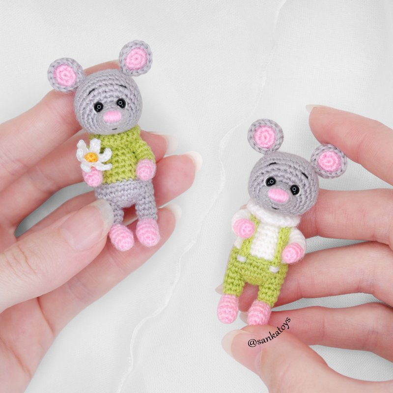 Crochet pattern Mini mouse, PDF Digital Download, DIY micro mice - คอร์สงานฝีมือ/หนังสือคู่มือ - วัสดุอื่นๆ 