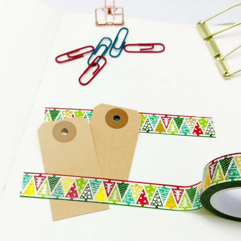 Paper tape - hot stamping Christmas tree - มาสกิ้งเทป - กระดาษ 