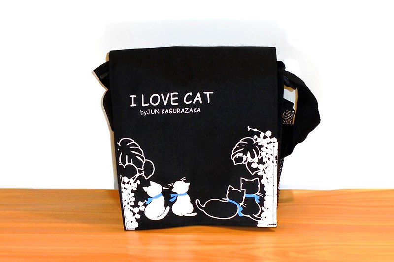 (Student style) school bag style cat multi-purpose package - Messenger Bags & Sling Bags - Waterproof Material Black