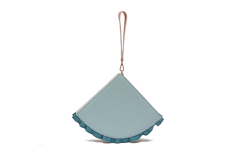 Femance Bloom 藍 荷葉邊 側背包手提包斜背包 原創設計 小眾品牌 - 側背包/斜背包 - 真皮 藍色