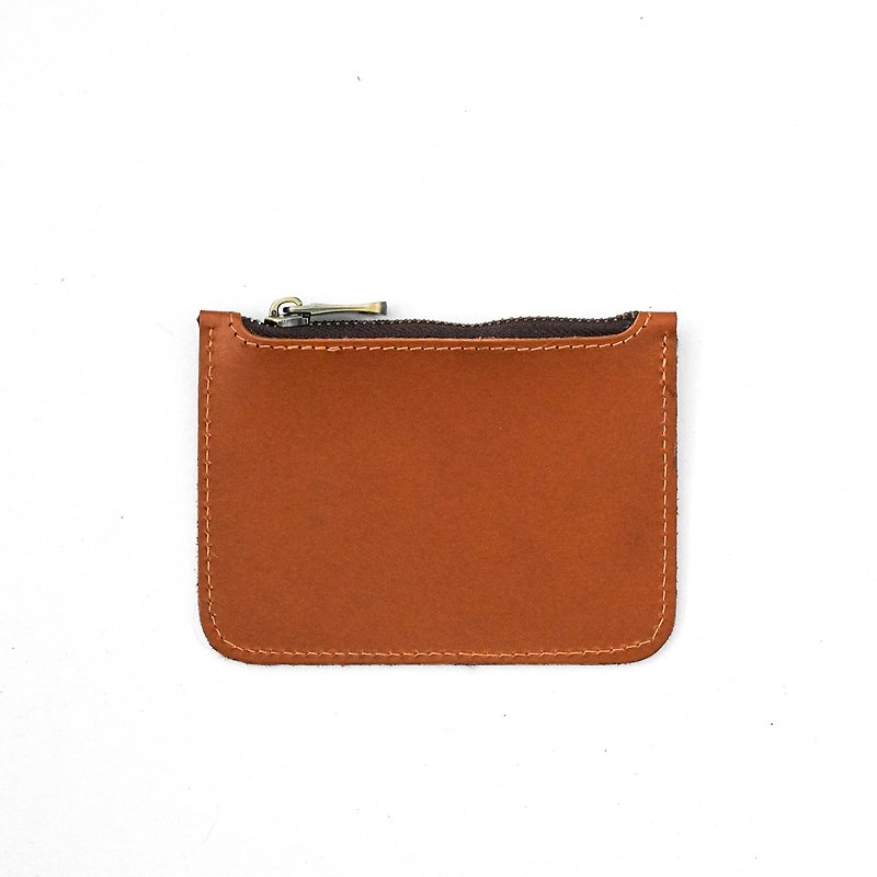 Essala Leather Pocket Poch Bag / Orange Brown - 散紙包 - 其他材質 