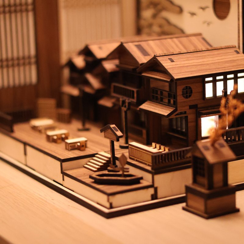 【場景道具】Koazuma小木屋場景模組SCALE:1/100 - 木工/竹藝/紙雕 - 木頭 卡其色