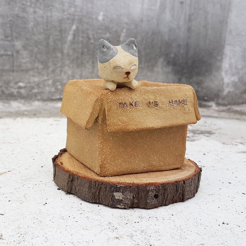 Carton Cat【Square box - Spotted cat】 - Storage - Pottery Khaki