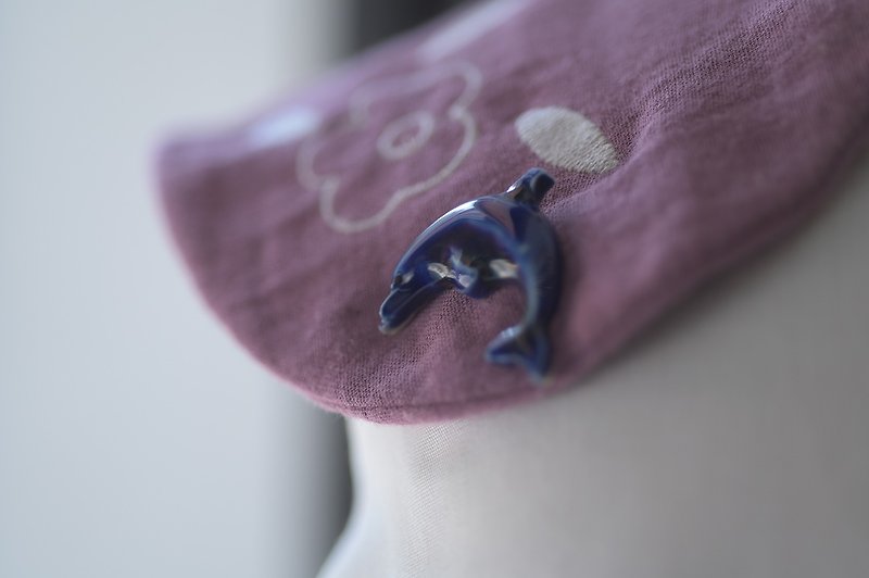 Porcelain Brooch Dolphin Brooch - Brooches - Porcelain 