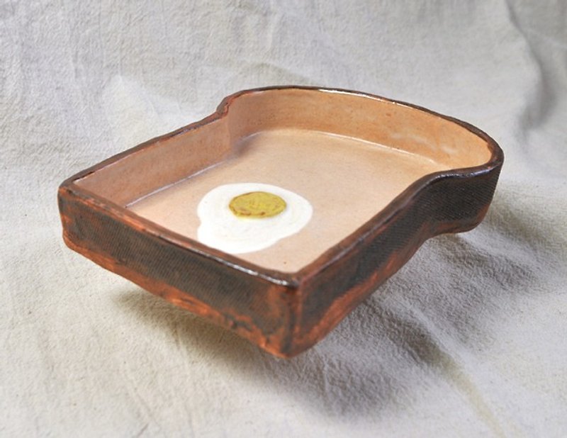 食パンのグラタン皿【耐熱土 オーブン可】 - 盤子/餐盤/盤架 - 陶 咖啡色