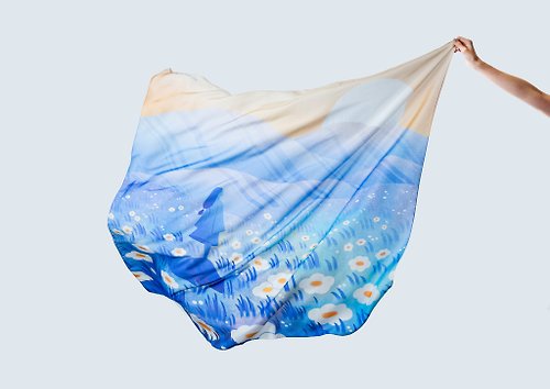 Made by Mate Girl on Hill Tencel Silk Scarf. Silk Scarf. Pure Silk. Collaboration with Maggie