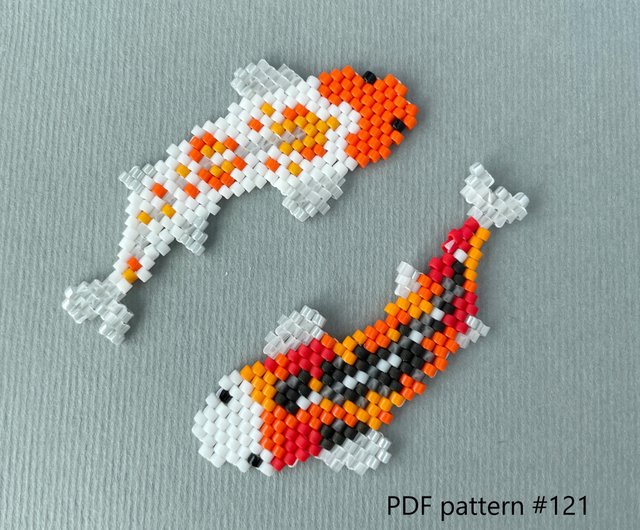 Digital】Beaded Koi Carp brick stitch PDF pattern for miyuki
