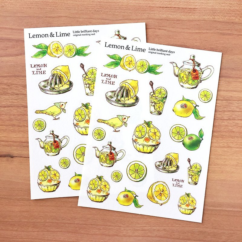 Sold out masking sticker Lemon & Lime - สติกเกอร์ - กระดาษ สีเหลือง
