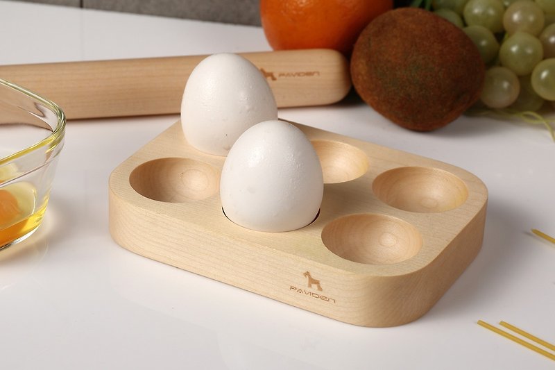 Nordic style 6 trough egg rack S (Maple) - เครื่องครัว - ไม้ 