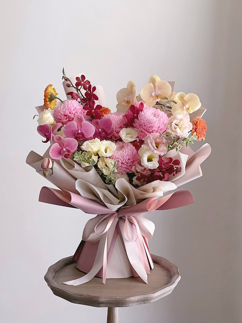 【Flowers】Pink Peonies, Chrysanthemums, Phalaenopsis Flowers Bouquet - Other - Plants & Flowers Pink