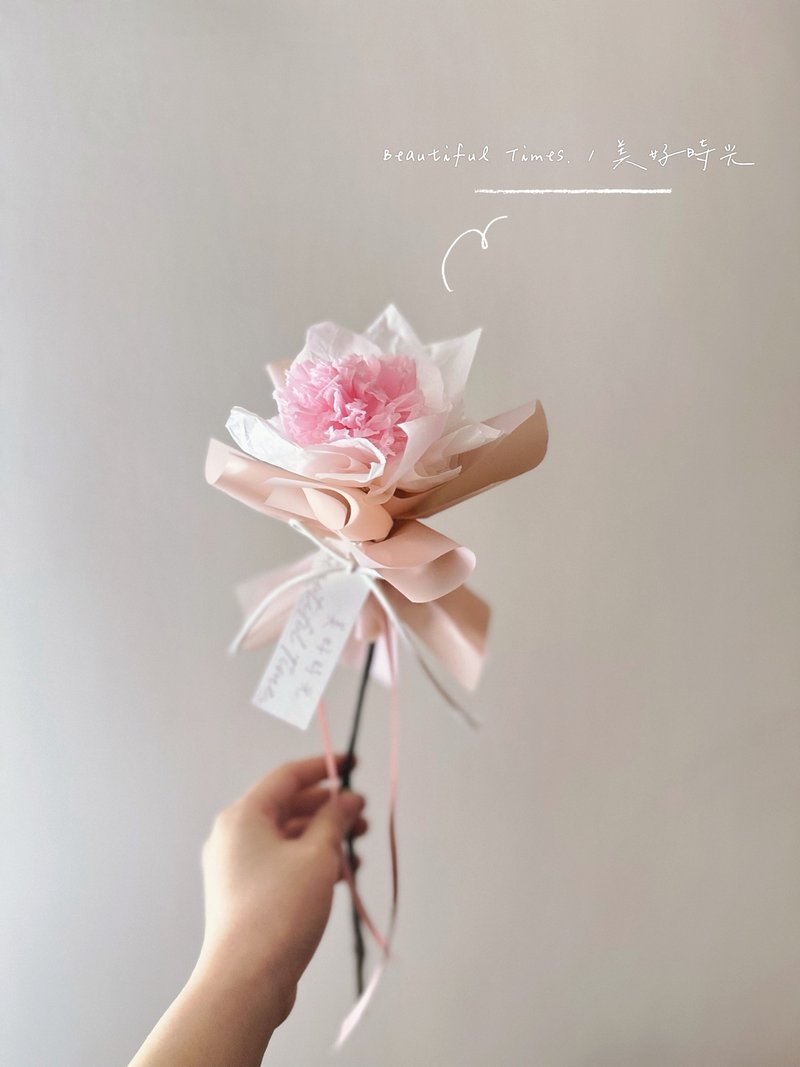 永生花、康乃馨、單支花束、母親節花束 - 乾燥花/永生花 - 植物．花 粉紅色