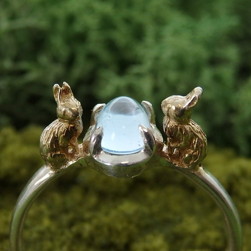 ウサギリング　S    ゴールドプレーテッド - 戒指 - 寶石 銀色