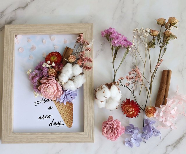 D06 ドライフラワーフォトフレーム DIY/手作り素材パッケージ/DIY 素材