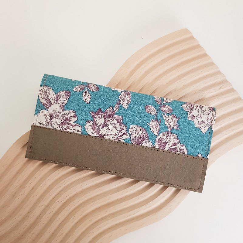Secret Japanese Cloth Washed Kraft Paper Clip Long Clip Wallet - Wallets - Paper Green