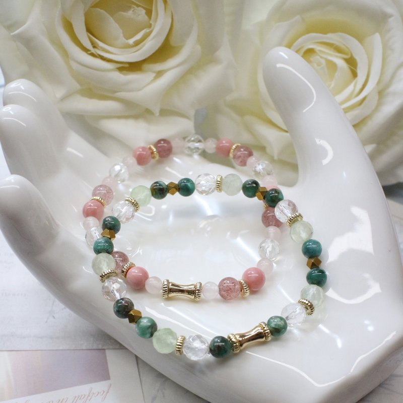 Six Cats Small Crystal Big Energy Elastic Rope Crystal Bracelet Gift - สร้อยข้อมือ - คริสตัล 