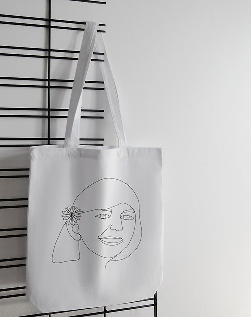 MELLOWHIDE 客製似顏繪 線條畫 帆布包 手提袋 環保袋