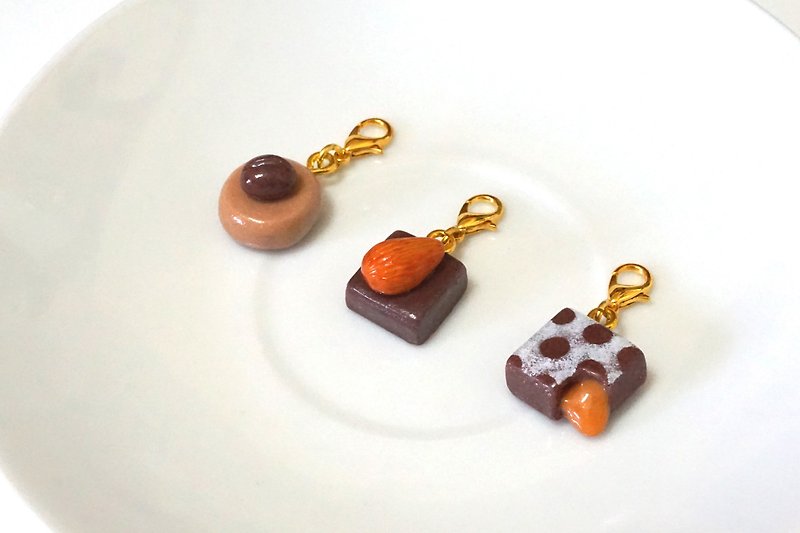 Pocket Chocolate Pendant | Simulation Food Clay Pendant - อื่นๆ - ดินเหนียว สีนำ้ตาล